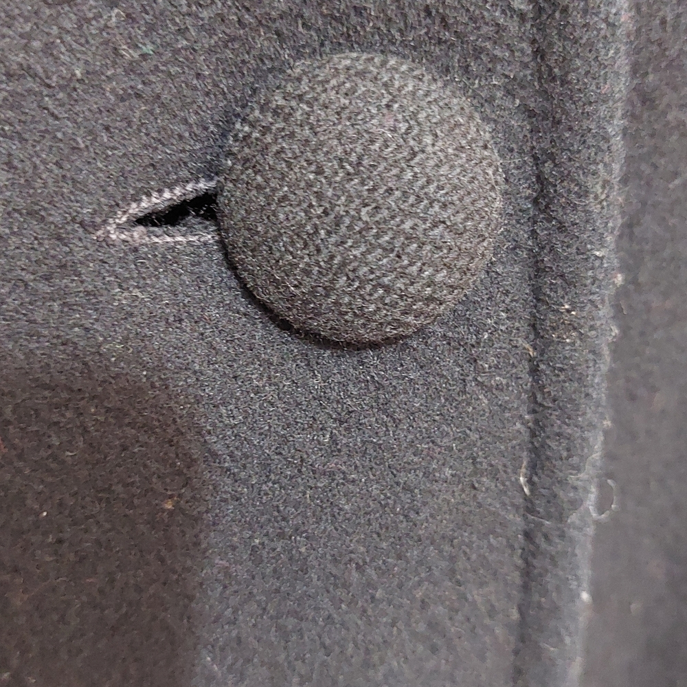 Albert Nipon Black Long Coat with Faux Fur Trim Size 6 - Picture 9 of 12